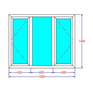 Cửa sổ 2 cánh mở quay + fixed - MKS2-02